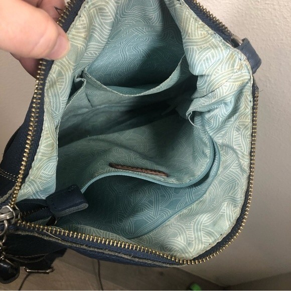 The Sak Lucia Leather Crossbody Bag Blue Everyday Casual Purse - Picture 12 of 16